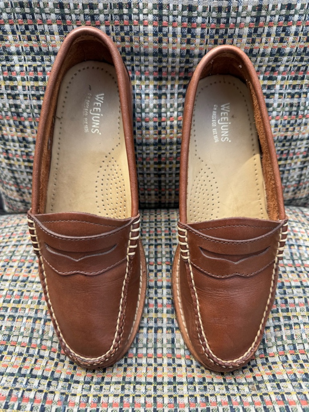 Brown Leather Penny Loafers for Women